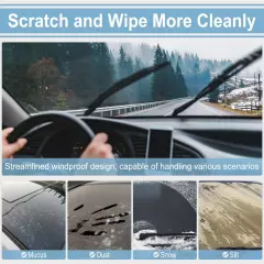 Silicone Windshield Wiper Blades Refills (Pack of 2), Adjustable Automotive R...