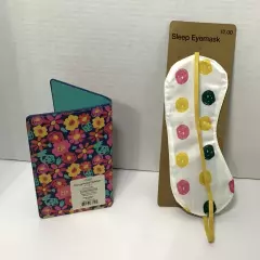 New with tags Floral Document Holder and Polka Dot Sleep Eye Mask