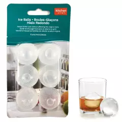 6 Pc Reusable Ice Cube Balls Plastic Refreezable Ice Drinks Bar Parties Whisky !