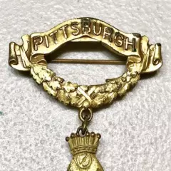 Vintage Antique Masonic USA INRI Pittsburgh Enamel Cross Eagle Medal Pin Badge