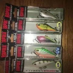 RAPALA ULTRA LIGHT RIPPPIN RAP 04's== 5 DIFFERENT COLORED FISHING LURES=ULRPR04