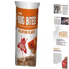  Bug Bites Goldfish Fish Food, Flakes for Small to Medium 3.2 Ounce (Pack of 1)