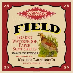 Reproduction Vintage Field by Western Cartridge Shot Shells Label Canvas Print