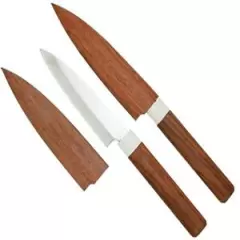 KANETSUNE Fruit Knife 95mm 420J2 Steel Sharp Point Blade Rose Wood Handle KC-082