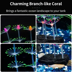 Strip Coral Plant Ornament Glowing Effect Silicone Artificial Decoration for Fis