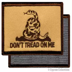 DON'T TREAD ON ME GADSDEN FLAG MORALE PATCH TAN NEW w/ VELCRO® Brand Fastener