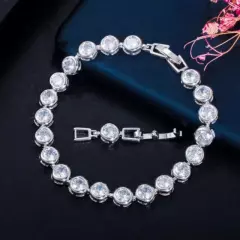 10Ct Round Cut Lab Created Diamond Bracelet in 14K White Gold Plated