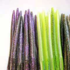 60 pk 5" Senko style Soft Plastic Bass Worms- 6 COLORS/10 EACH- SCENT & SALT-USA