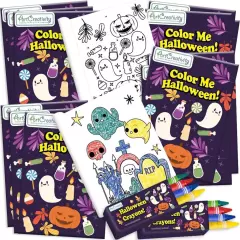 ArtCreativity Bulk 24 Pack Halloween Mini Coloring Book Kit, Each Set... 