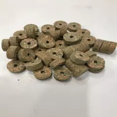 Cork Rings, Green Burl 36 - 1 1/4" X 1/2” X 1/4" Hole, Deep Green Color