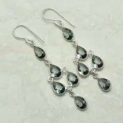 Green Amethyst Handmade Drop Dangle Earrings Jewelry Wedding Gift 2.4" AE-52333