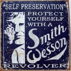 Vintage Replica Tin Metal Sign Smith & Wesson 32 38 44 Pistol Revolver Gun 1515