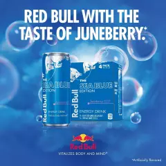 Red Bull Sea Blue Edition Energy Drink, 12 Fl Oz, 6 Packs of 4 Cans Delicious