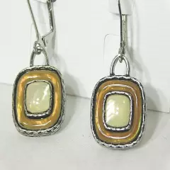 Beautiful Lia Sophia "CARAMELLO" Dangle Earrings, Genuine Mother-of-Pearl, NWT 