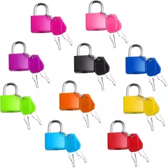 Luggage Locks w/ Keys, Multicolor, Small Lock, Plastic Covered, Copper Keyed