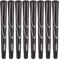 JumboMax Tour Series Golf Grips Black & Silver XL Extra Large Size - Set of 8