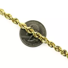 Real 10K Yellow Gold 2mm-6mm Diamond Cut Rope Chain Bracelet Necklace 16"- 30"