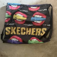 The Uno Sketchers Shoes Drawstring Backpack Bag 20x17 Gym Bag