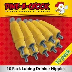 10 x Lubing Poultry / Chicken Drinker / Waterer Nipples - Feeders Available