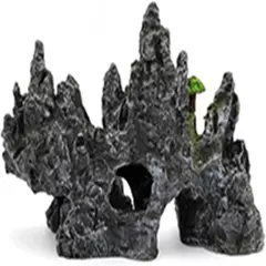 Aquarium Mountain View Stone Ornament Tree Rock Cave Resin Fish Tank Decoration 