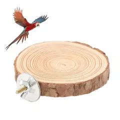 Bird Perch, Round Wooden Stand Parrot Perch Stand for Small Animals Budgie Co...