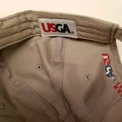 US OPEN 2016 Oakmont USGA Khaki Embroidered Golf Hat Adjustable Strap EUC