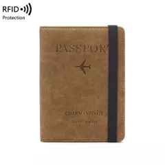 RFID Blocking Leather Passport ID Card Holder Pocket Travel Wallet Case Cover US