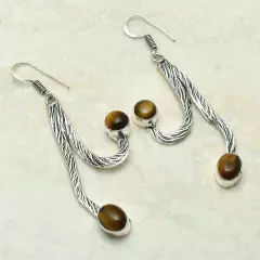 Tiger Eye Handmade Drop Dangle Earrings Jewelry Graduation Gift 2.32" AE-55636