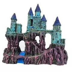 Aquarium Castle Decoration for Fish Tank Age-of-magic Wizard’s Castle [ Blue ]