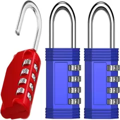 Combination Lock 2 Pack, 4 Digit Outdoor Padlock for Gym, Employee, School, Fenc