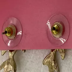 NWT Betsey Johnson GP Crystal & Enamel Koi Fish Post Earrings