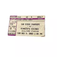 11/09/03 CHARGERS/VIKINGS FOOTBALL TICKET STUB Randy Moss 1 TD Culpepper 4 TDs