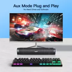 Computer Speaker for Desktoppc Sound bar with 3.5 mm aux Colorful LED Lights