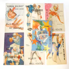 Lot of (7) Different 1962-1963 Ball State College Football Programs