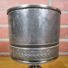 1886 NRC NEWPORT RIFLE CLUB Award Trophy Silver Plate Goblet Mountain Scene