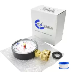 CARBO Instruments 2-1/2" Water Pressure Test Gauge 200 psi, 3/4" Female Hose 