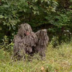 New Ghillie Suit M/L Camo Woodland Camouflage Forest Hunting 3D 4-Piece + Bag