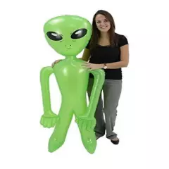 Giant Jumbo Green Alien Inflate Party Favor (1) 