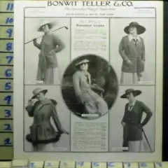 1916 BONWIT TELLER GOLF SPORT APPAREL DRESS WOMAN FASHION VINTAGE ART AD AR36