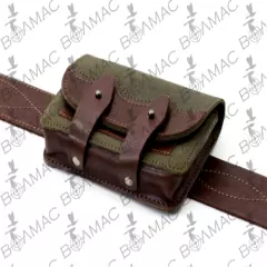 Leather Combo Rifle/Shotgun Cartridge Holder Pouch Belt Ammo 12Shells USA Seller