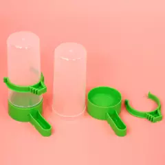 Pet Drinker Food Feeder Waterer Clips Bird For Cage Cockatiel Budgie 4pcs Set