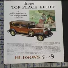 1930 HUDSON GREAT 8 SPORT GOLF SEDAN GREEN CAR AUTO MOTOR VINTAGE AD CF10