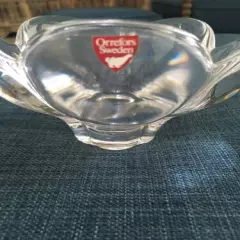 Orrefors Clear Crystal Bowl Vase w/Sticker & American Seniors Golf Association