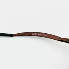 Vintage SERENGETI AUTOBAHN 6599 Bronze Brown Metal Rectangular Sunglasses Italy