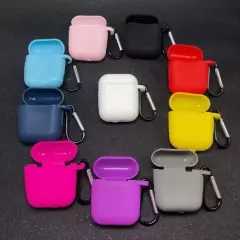 Case For Apple AirPods Silicone Protective Cover With Carabiner 1st & 2nd Gen