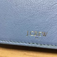 J.CREW Light Blue Leather Passport Cover Holder 5-3/8"H x4"W