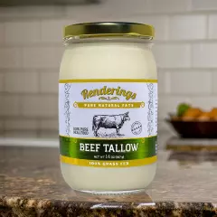 Renderings Beef Tallow, 100% Grass-Fed & Finished, Cooking, Baking and Frying,