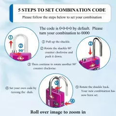 TSA Approved Luggage Locks, Open Alert Combination Lock for School Office & Gym 