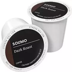 Amazon Brand - Solimo Dark Roast Coffee Pods, Compatible with Keurig 2.0 K-Cup B