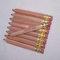 144 "Natural Finish" Personalized Golf Pencils w/Erasers